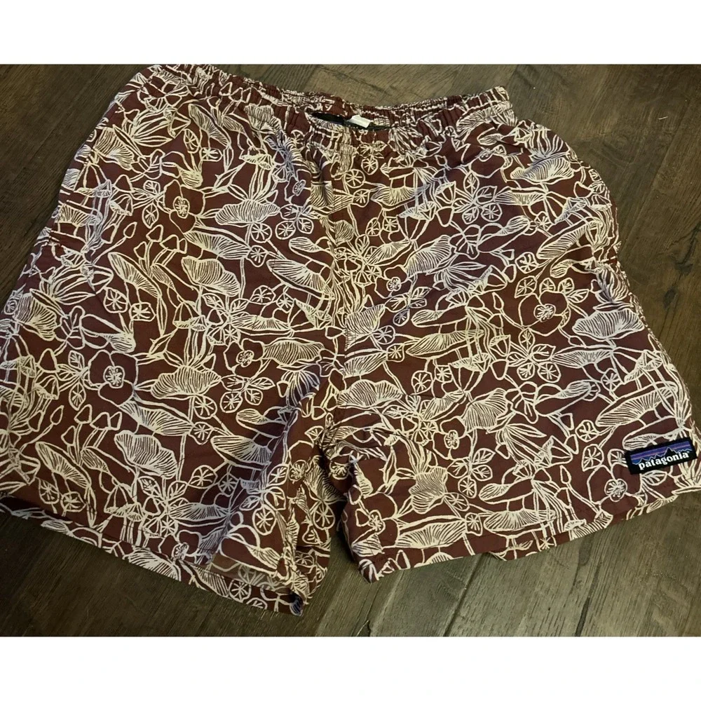 PATAGONIA PRINTED Red Mushroom‎ Forest BOARD SHORT MEN'S Small